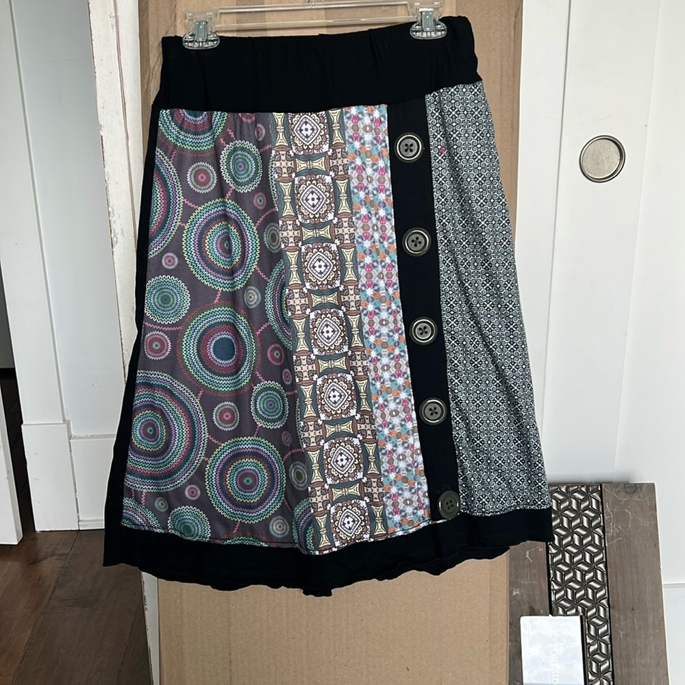 Women’s mid length skirt.